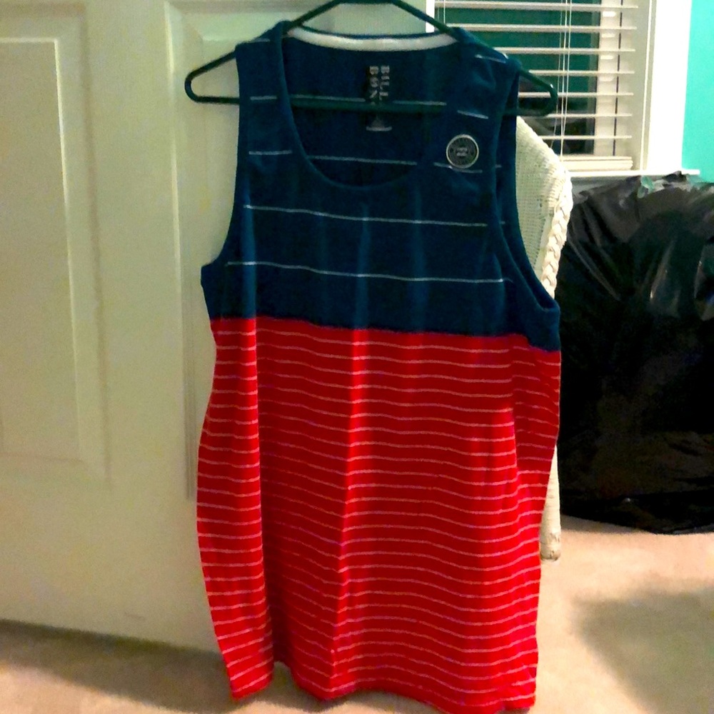 Billabong Men’s L Red/Blue Striped Tank Top